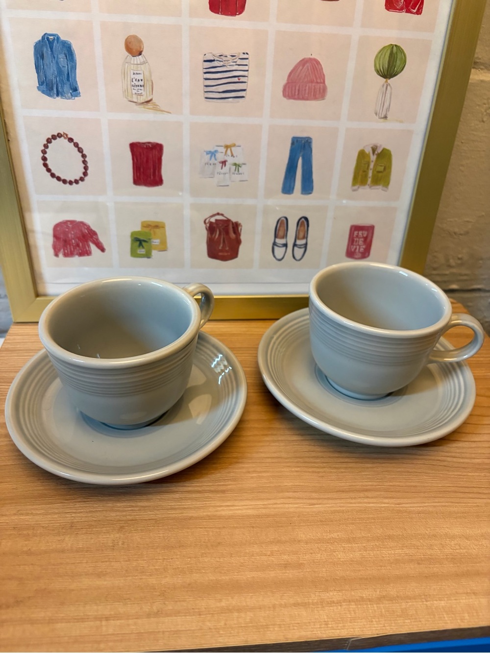 Slate Gray Fiestaware Teacup and Saucer Set